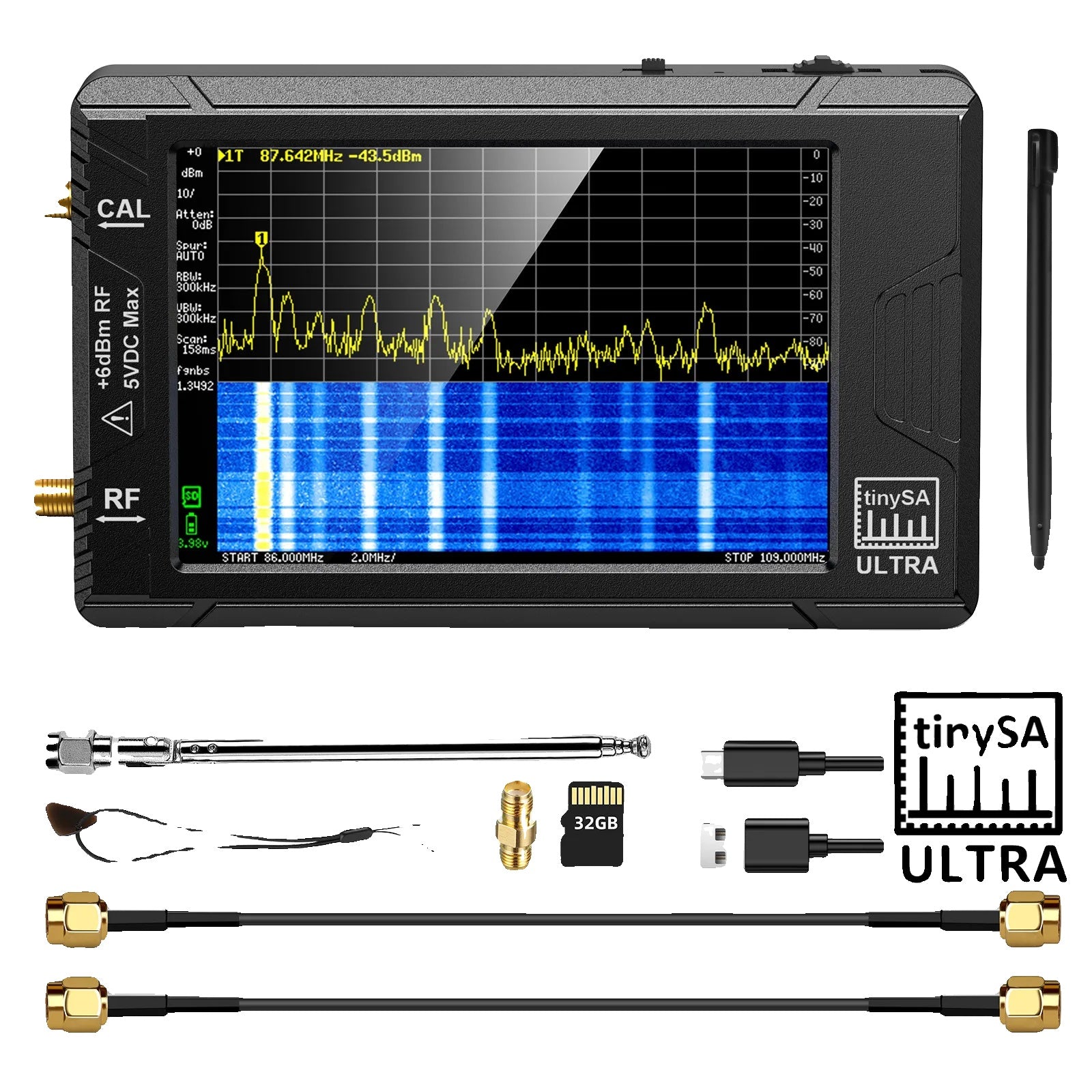 Spectrum Analyzer, 28/4 inch Display, 100kHz to 5.3GHz Range