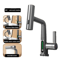 Waterfall Basin Faucet, Pull-Out Design, Digital Temperature Display