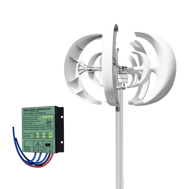 Vertical Wind Turbine, For House, RV, Boat use, 6kWh/Day Output, 3000W