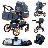 Luxus-Kinderwagen, praktisches faltbares Design, Sicherheitssitz entspricht EU-Vorschriften.