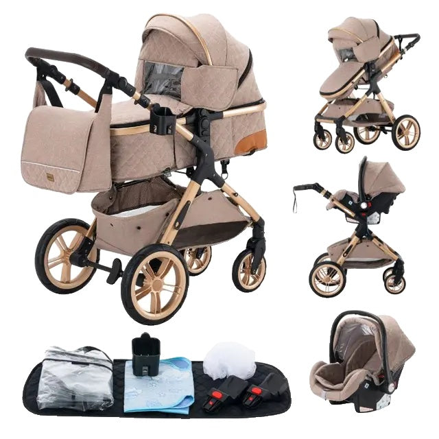 Luxus-Kinderwagen, praktisches faltbares Design, Sicherheitssitz entspricht EU-Vorschriften.