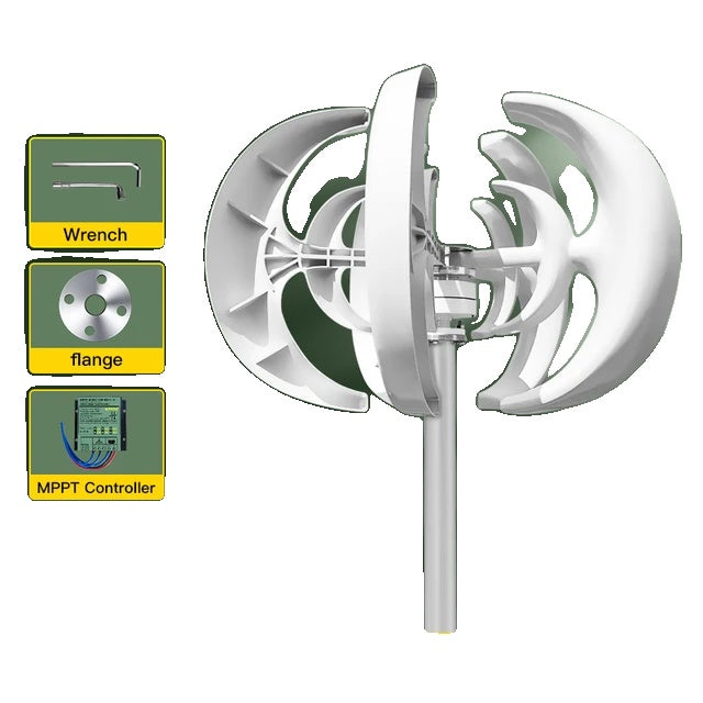 Vertical Wind Turbine Generator, 1000w Power Output, Free Energy Generation