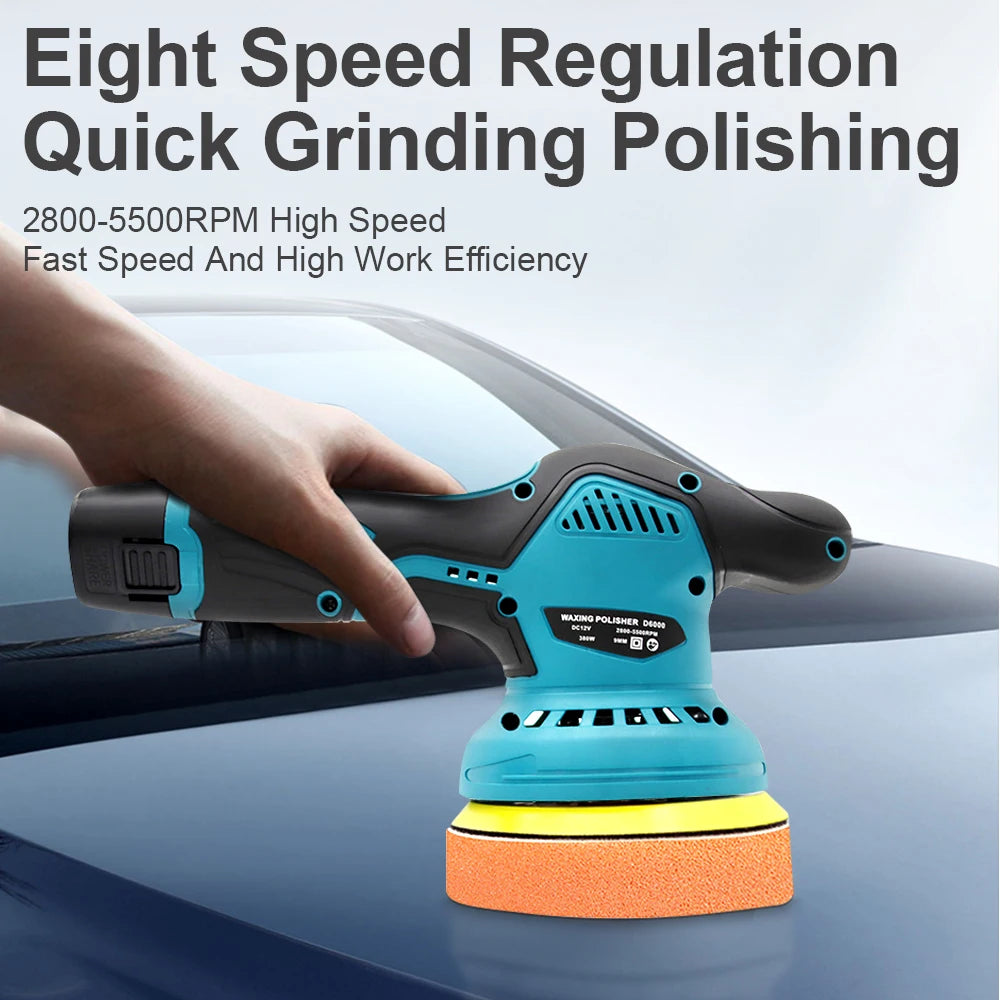 Car Polisher, 12V Cordless, 8 Gears