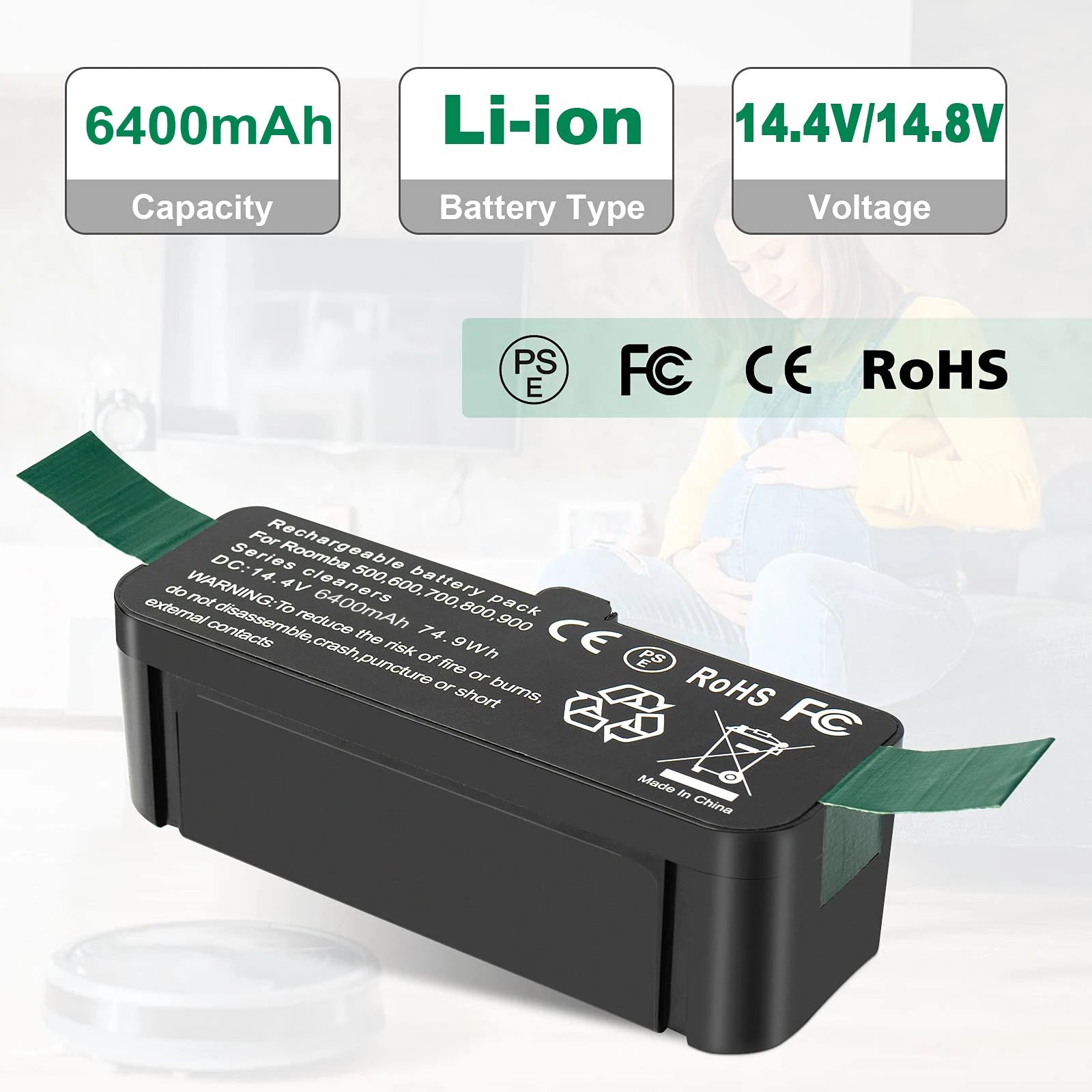 Wiederaufladbare Batterien, 144 V, iRobot Roomba