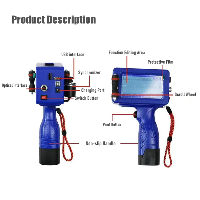 Tragbarer Tintenstrahldrucker, QR-Code-Druck, Handheld-Design