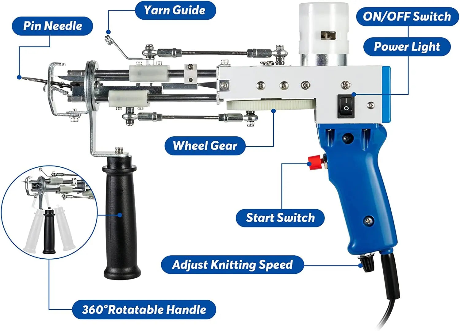 Tufting Gun Starter Kit, Elektrisches Teppichweben, Teppichherstellungskit