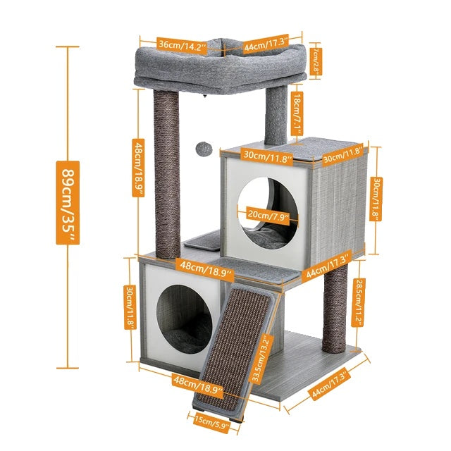 Katzenbaumhaus-Konsole, Doppel-Konsole, Kratz-Sisal-Pfosten