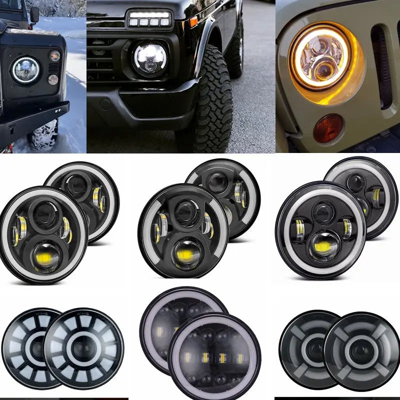 Jeep Wrangler LED Headlights, 7 Inch, Hi/Low Beam