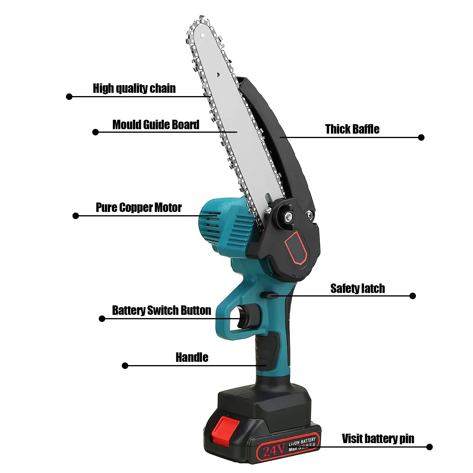 Electric Pruning Saw, 3000W Power, 8 Inch Blade