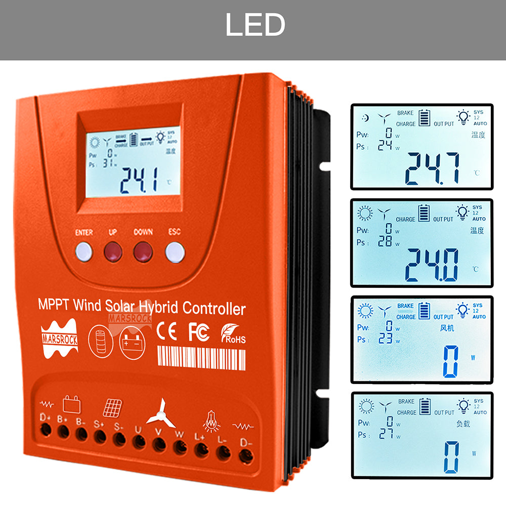 Hybrid Solar Controller, WiFi Connectivity, LCD Display