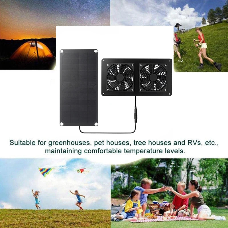 Solar Panel Exhaust Fan, 30W Power, Waterproof