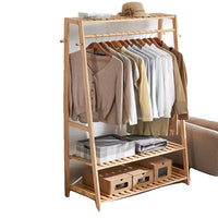 Bamboo Garment Rack, Heavy Duty, Clothing Storage Organizer