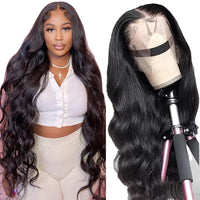 Human Hair Wigs, HD Transparent, Deep Part