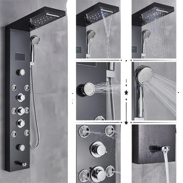 Shower Faucet, LED Temperature Screen, Massage System