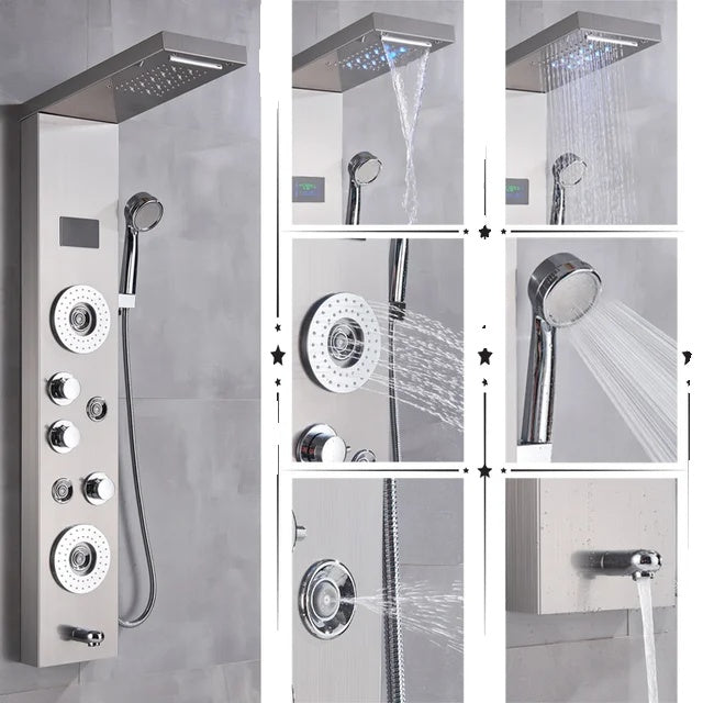 Shower Faucet, LED Temperature Screen, Massage System