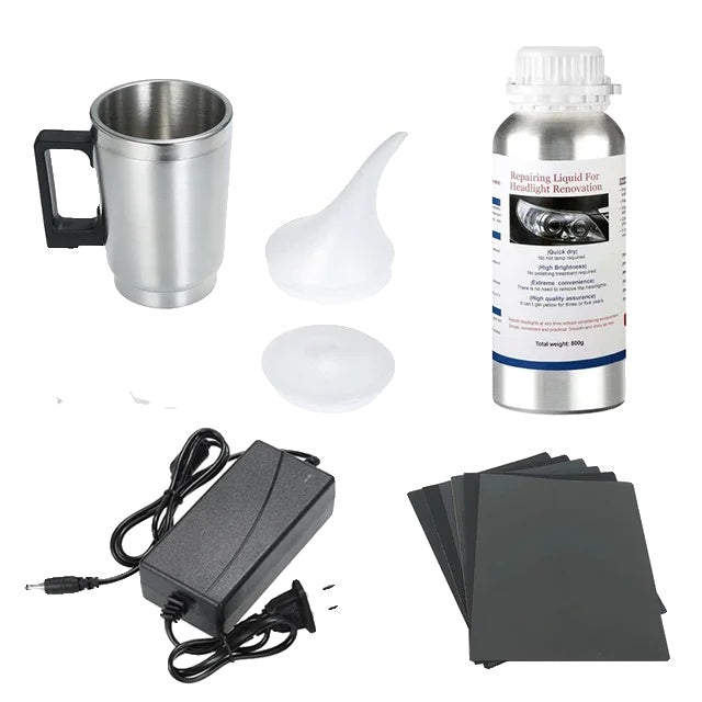 Headlight Restoration Kit, 800ML Liquid Polymer Repair Fluid, Chemical Polishing Kit