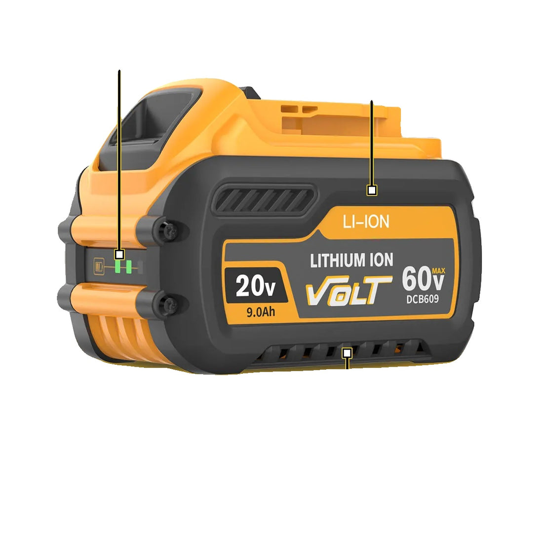 Dewalt 20v Battery, 9000mAh, Li-ion