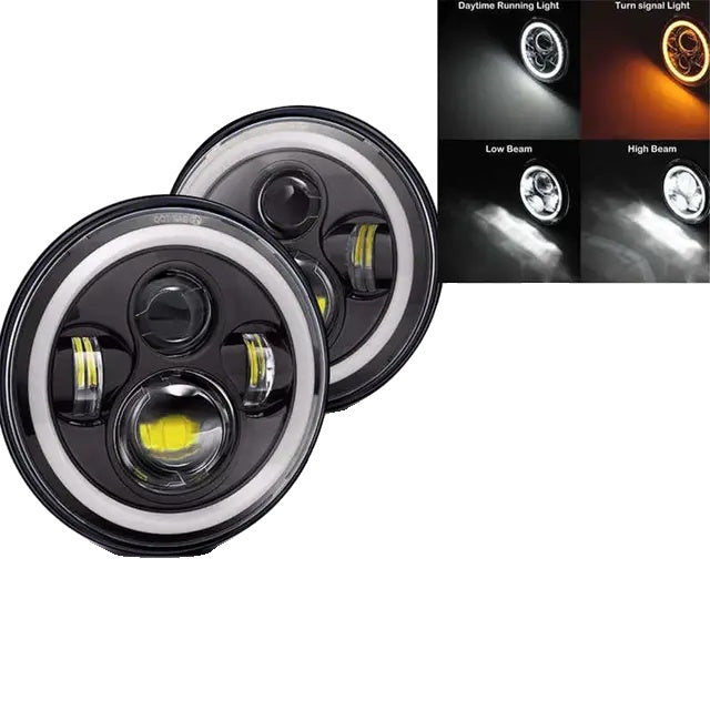 LED-Scheinwerfer, Fern-/Abblendlicht, geeignet für Jeep Wrangler Jk tj Cj Vaz 2121 Lada Niva 4X4.