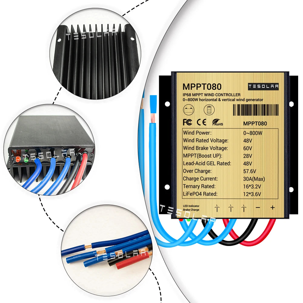 Windmill Wind Charge Controller, 600W/800W, 12/24V or 48V