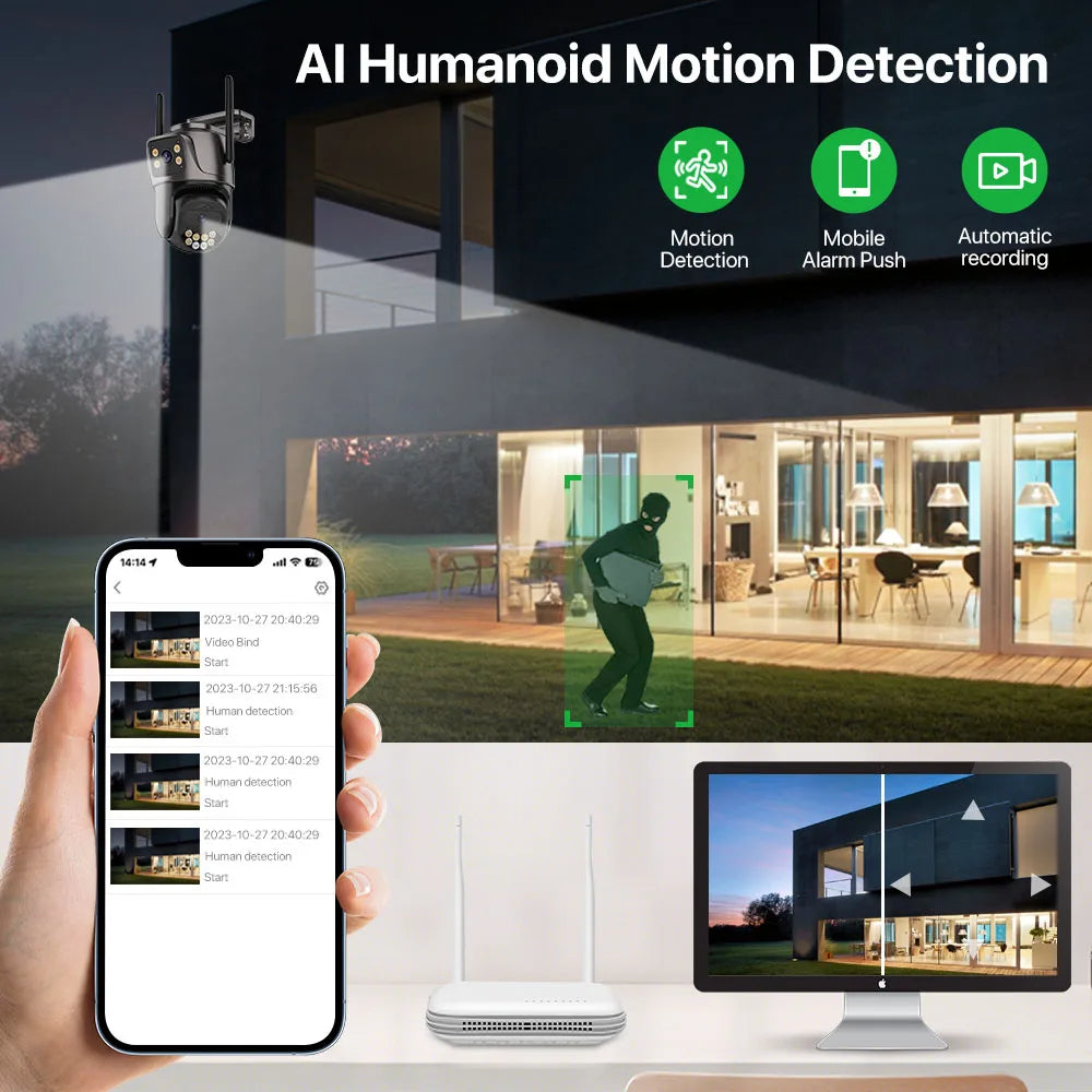 CCTV-Sicherheitssystem, WiFi-Konnektivität, PTZ-Tracking