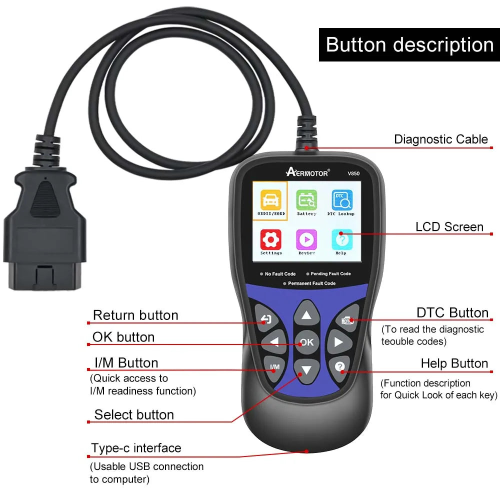 Auto-Diagnosecode-Scanner, OBD2-Kompatibilität, Live-PCM-Datenstrom-Auslesung