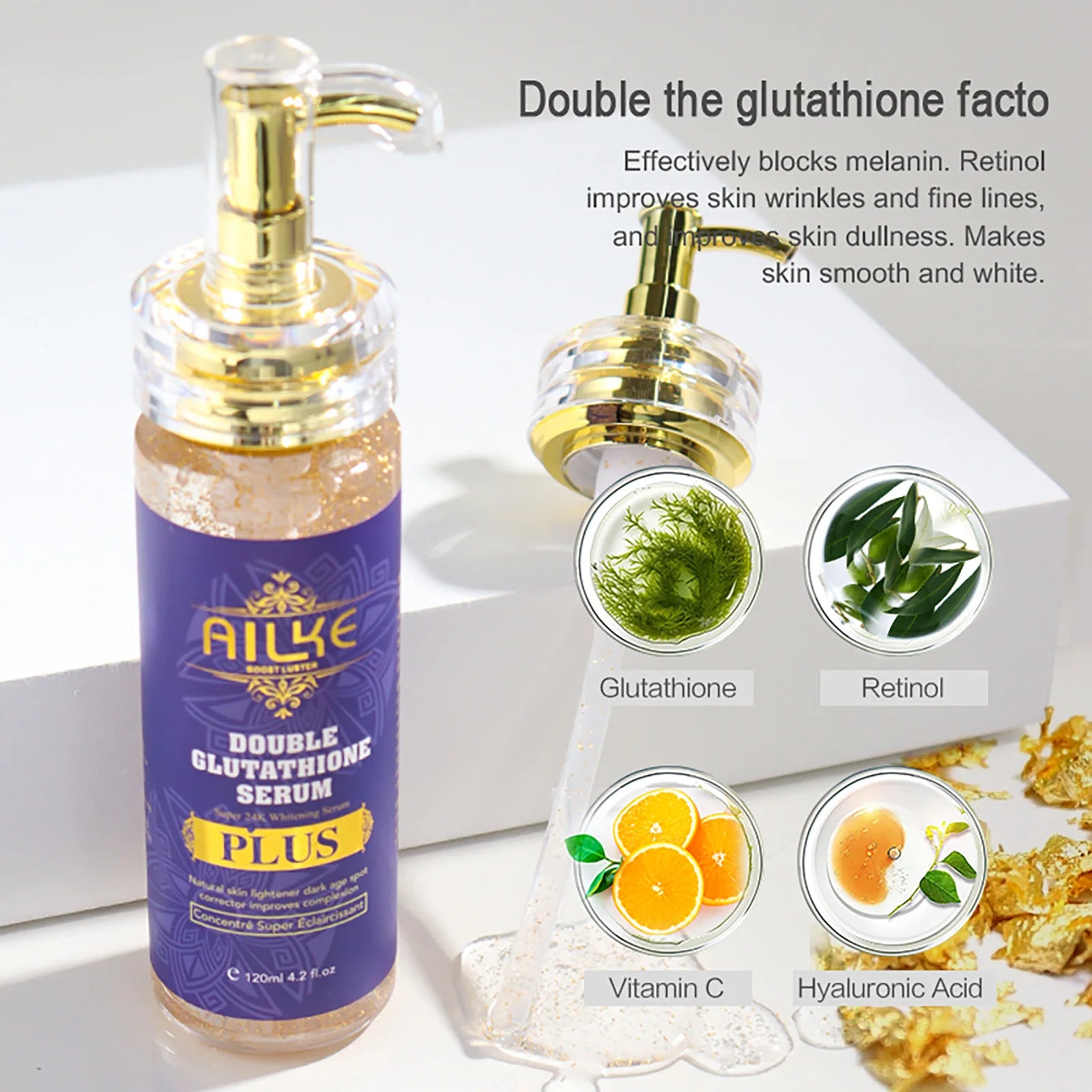 Glutathion-Serum, aufhellend, entfernt dunkle Flecken