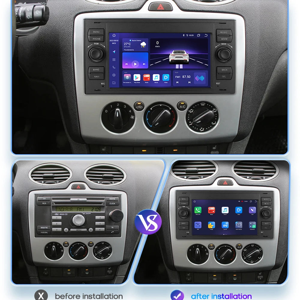 Autoradio Multimedia, Ford Focus 2 Mondeo S-max C MAX Galaxy Fiesta Kuga Transit Fusion Connect, Autoradio Carplay GPS