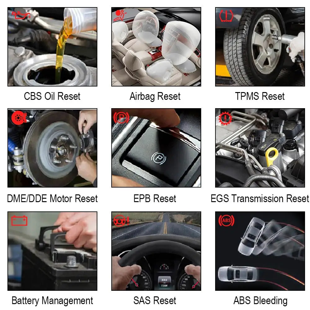 OBD2 Diagnosegerät, BMW TPMS Zurücksetzen, Alle System Diagnosewerkzeuge