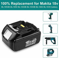 Makita 18V Batterij, 6Ah Capaciteit, Compatibel met BL1830/BL1860