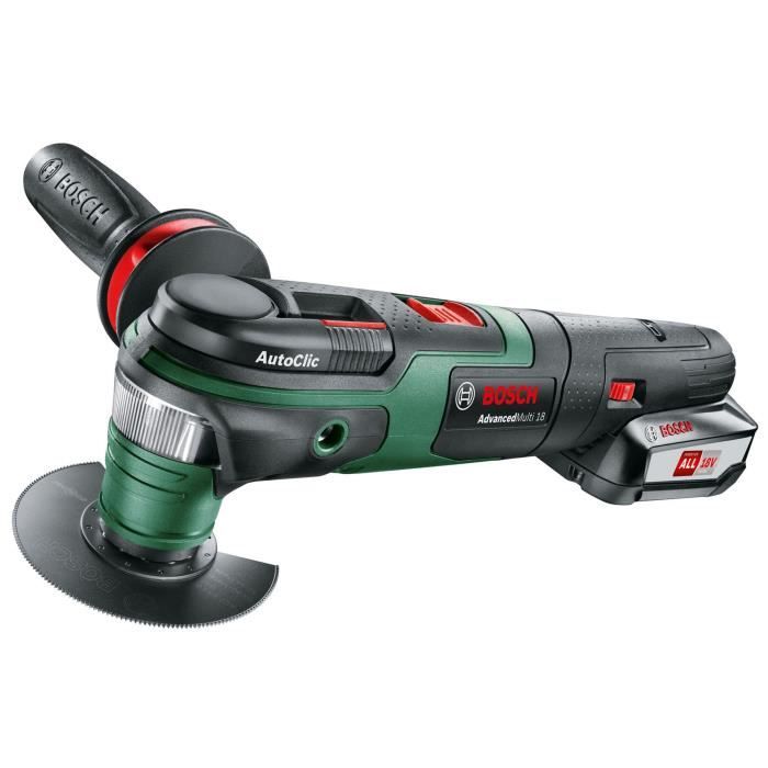 Bosch draadloze multitool - Advancedmulti 18 met accessoireset (geleverd met 1 18V - 2.5Ah + oplader batterij)