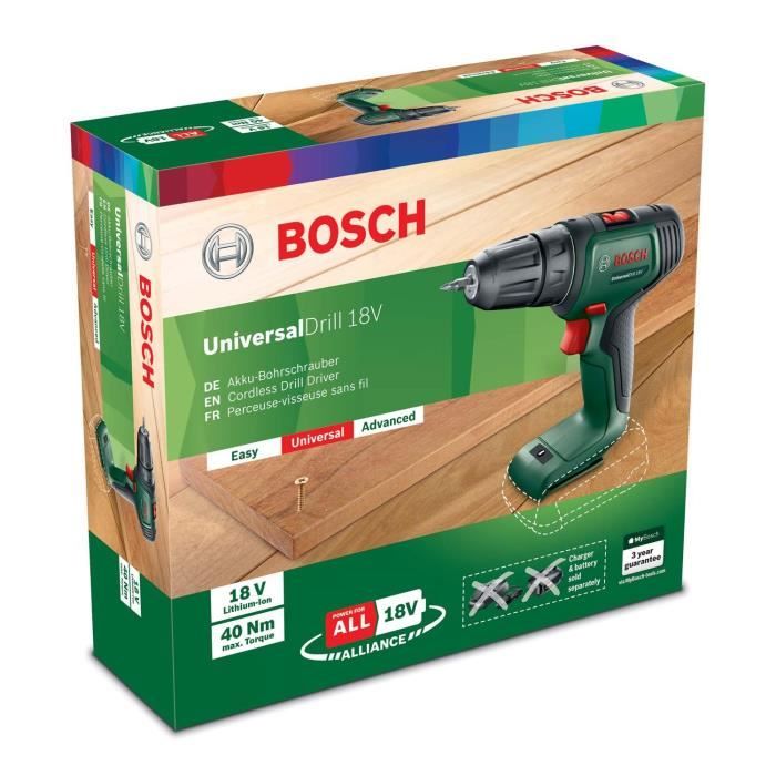 Draadloze boormachine Bosch Universaldrill 18 V (gereedschap alleen geleverd in een doos)-PowerForall