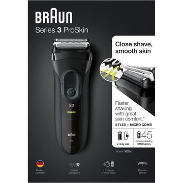 BRAUN Elektrisches Scheergerät Series 3 ProSkin 3020s Schwarz