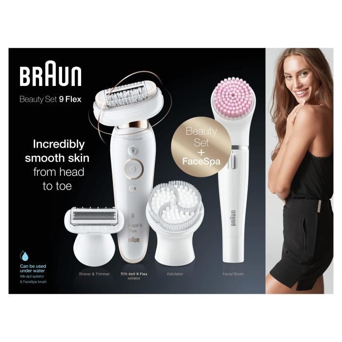 Braun Silk-épil 9 9-100 Epilator - Micro-Grip technologie - 40% bredere kop