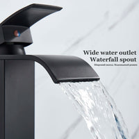 Basin Sink Faucet, Waterfall Design, Deck Mounted