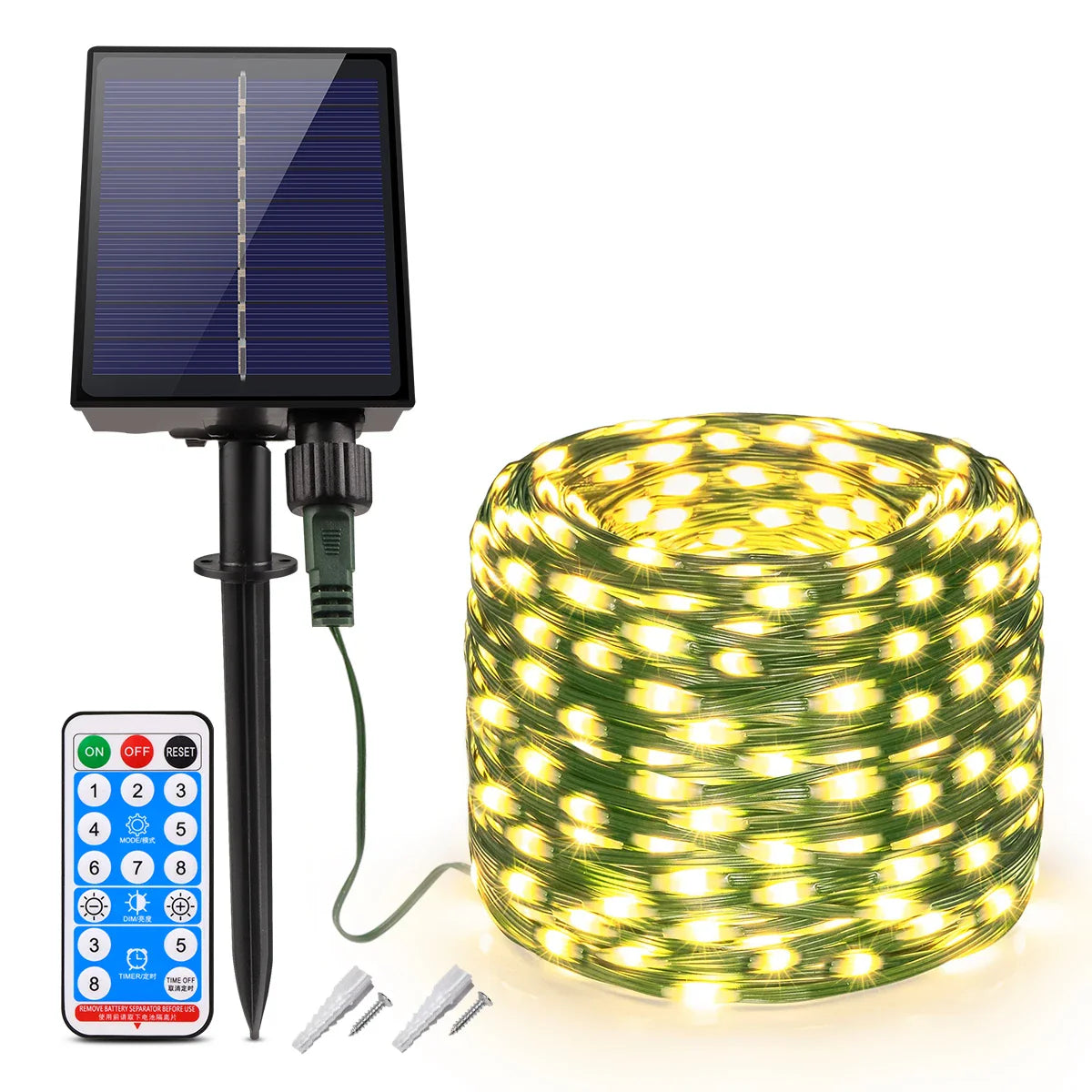 BrightAura SolarChain | Solar LED Lichterkette | Schnelllade & Wetterfest | Fernbedienung 1