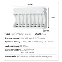 Oplaadbare AA-batterijen, capaciteit van 3000mAh, slimme oplader