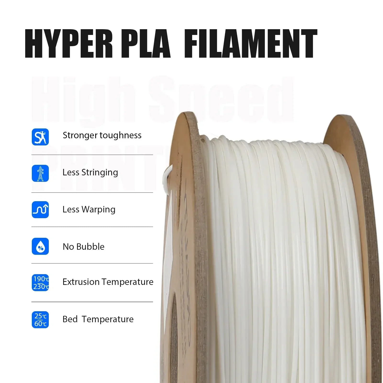 3D Printer Filament, High Speed Printing, Dimensional Accuracy