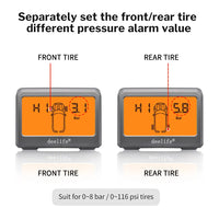 Solar TPMS, 4 Wheel Tyre Battery Replaceable Internal External Sensors