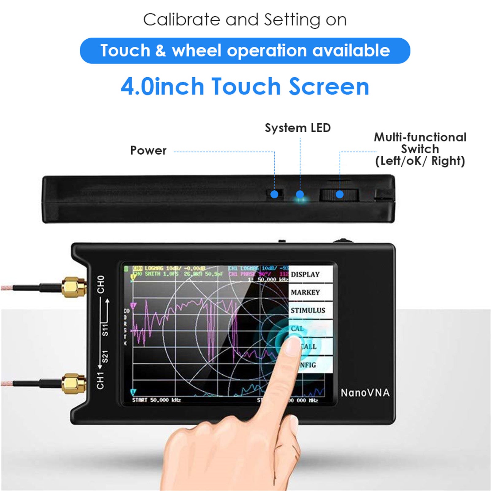 Netzwerk-Analysator, 40-Zoll-Touchscreen, NanoVNA-H4