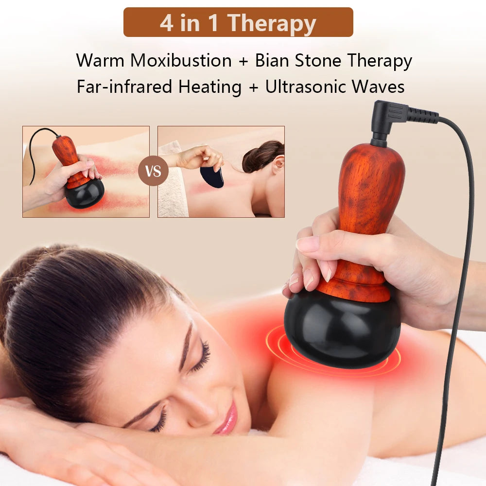 GuaSha Massager, Hot Stone Heating, Scraping Neck Back Massage