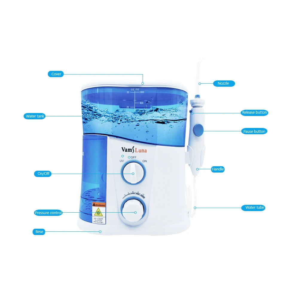 Water Flosser, Professional Dental Cleaning, 1000L Capacity