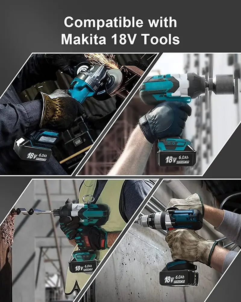 Makita 18V Battery, 6Ah Capacity, Lithium-Ion Technology