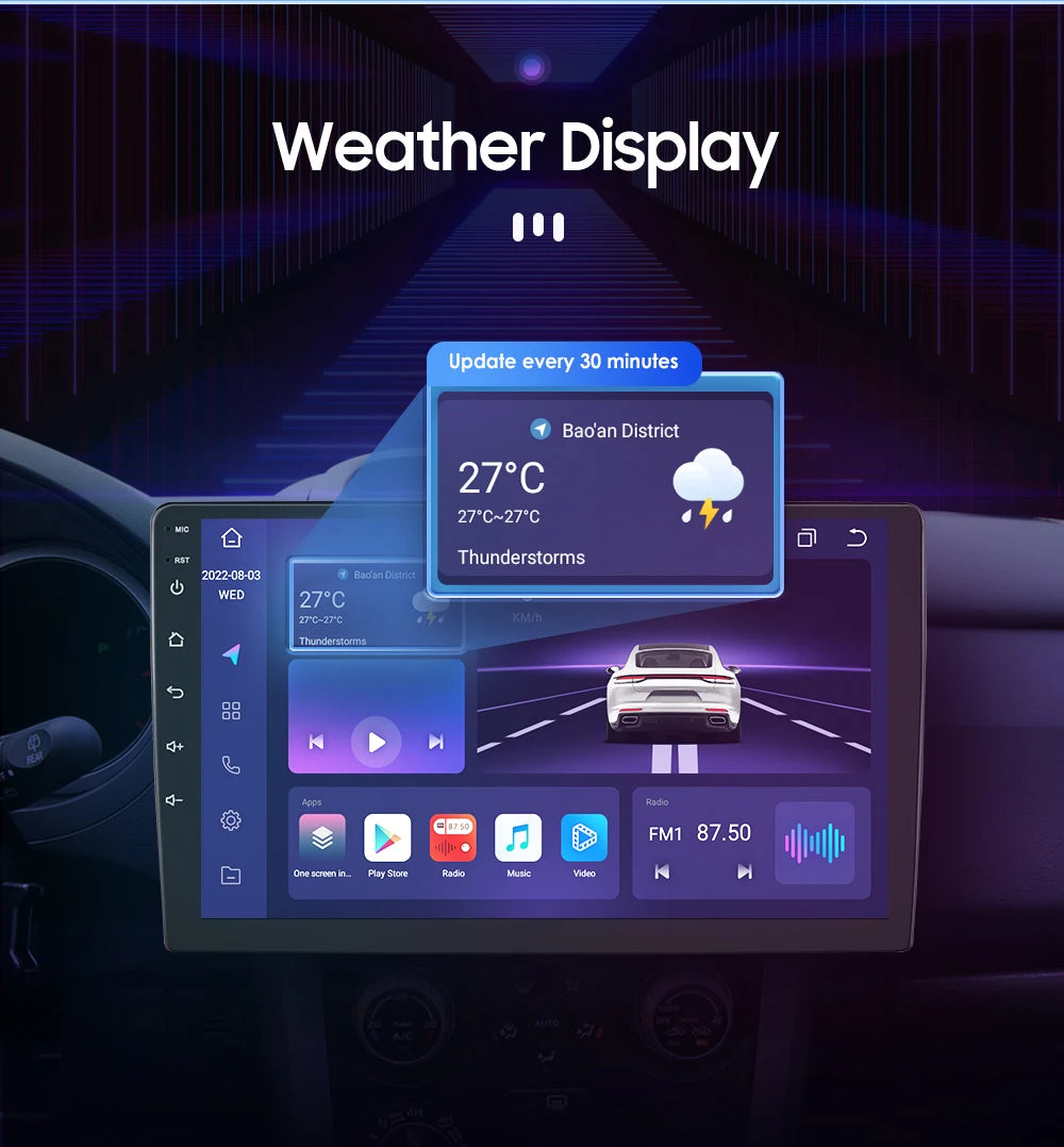 Auto-Multimedia-Player, Android 12, Carplay GPS