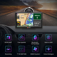 Auto-GPS-Navigation, 7-Zoll-Touchscreen, kostenlose Kartenaktualisierungen