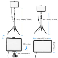 LED-Videolicht-Set, dimmbare kontinuierliche Beleuchtung, verstellbarer Standfuß