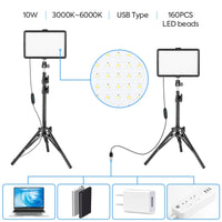 LED-Videolicht-Set, dimmbare kontinuierliche Beleuchtung, verstellbarer Standfuß