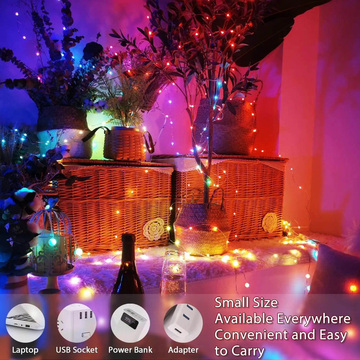 LumoGlow Smart LED Lichterkette | RGB Farbwechsel | App-gesteuert & Musik-Sync 1
