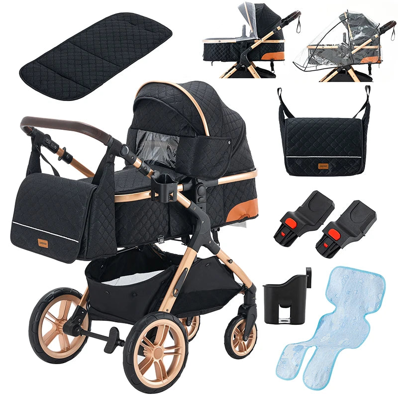 Luxus-Kinderwagen, praktisches faltbares Design, Sicherheitssitz entspricht EU-Vorschriften.