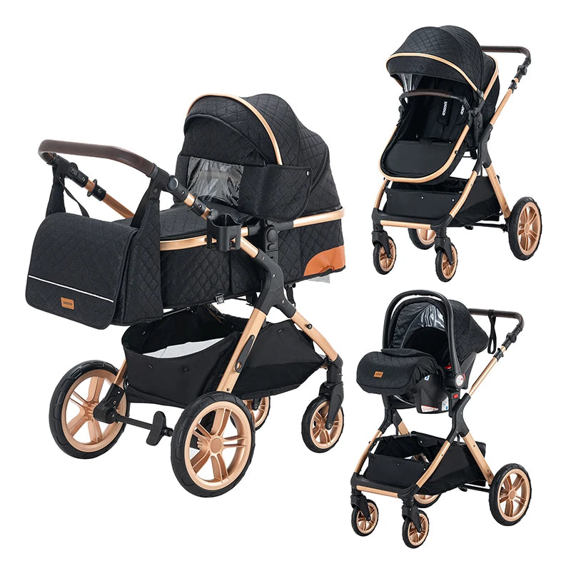 Luxus-Kinderwagen, praktisches faltbares Design, Sicherheitssitz entspricht EU-Vorschriften.