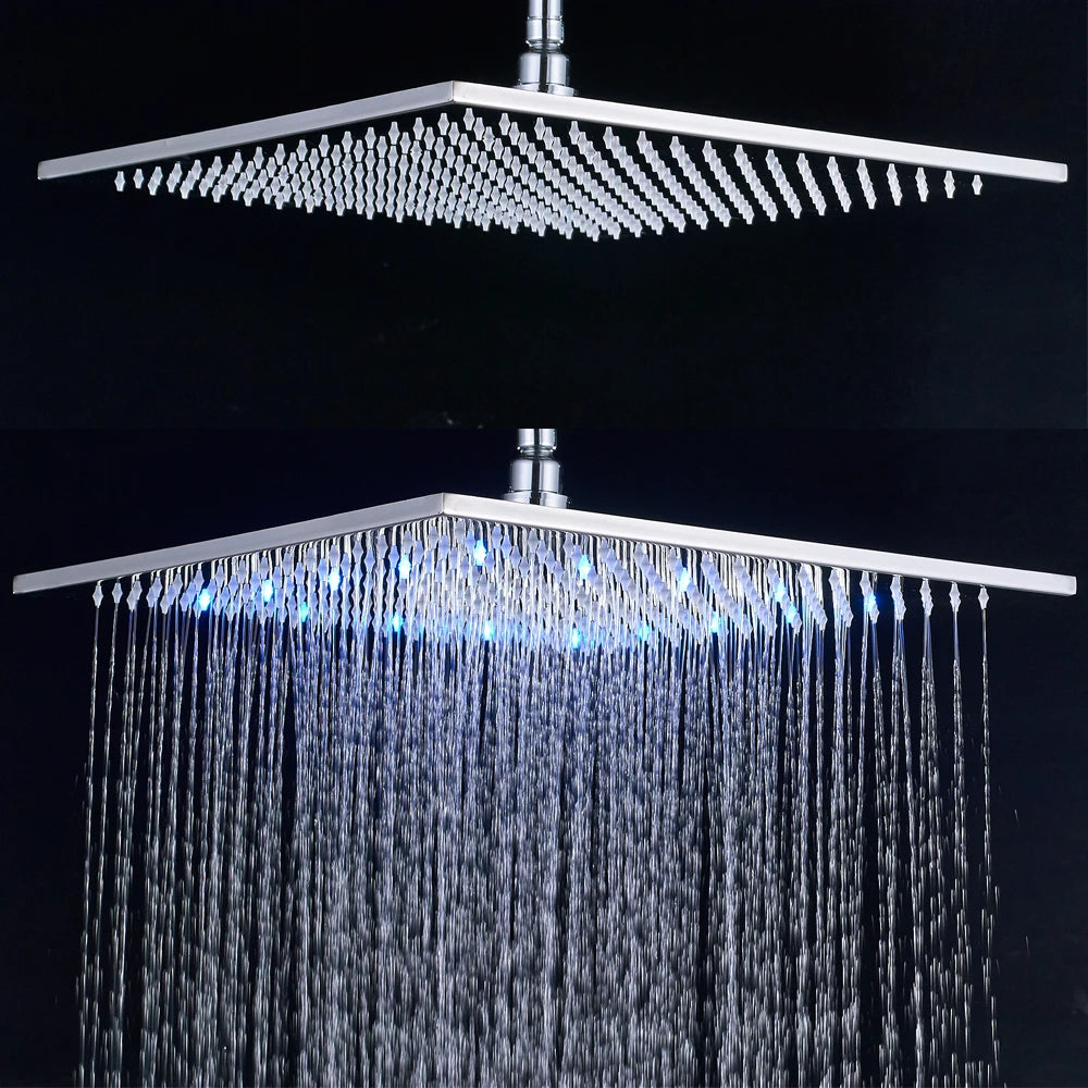 Regendusche, LED-Beleuchtung, Edelstahl